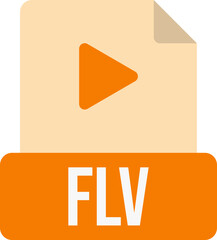 Fototapete - FLV File Format Icon Color Fill