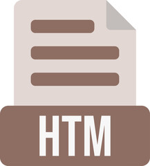 Fototapete - HTM File Format Icon Color Fill