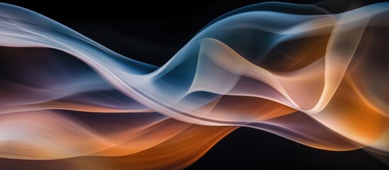 Poster - Abstract smoke shapes swirling in vibrant colors on a dark background showcasing fluidity and motion in artistic photography.