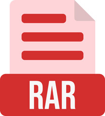 Fototapete - RAR File Format Icon Color Fill