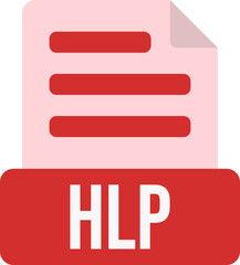 Fototapete - HLP File Format Icon Color Fill