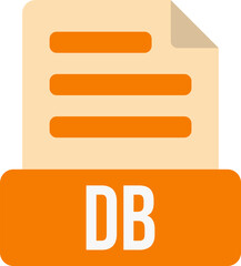Fototapete - DB File Format Icon Color Fill