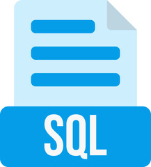Fototapete - SQL File Format Icon Color Fill