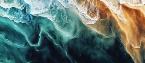 Poster - Close-up of vibrant waves and textures of river and sea water ideal for backgrounds and artistic mapping applications
