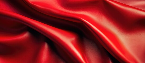 Poster - Red eco-friendly leather texture ideal for backgrounds in design, fashion, or upholstery projects showcasing a smooth and luxurious finish.