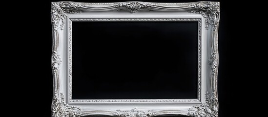 Poster - Elegant vintage picture frame displayed against a black background highlighting intricate designs and classic style for versatile decor use.