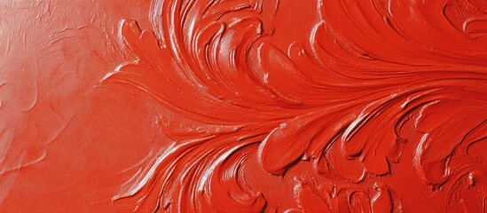 Poster - Vibrant red textured abstract background with flowing patterns for artistic and design applications.
