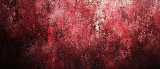Poster - Textured red grunge wall background with deep hues and abstract patterns for use in artistic designs and creative projects