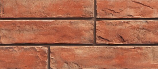 Poster - Textured red brick wall background featuring a horizontal pattern ideal for architecture or design projects.