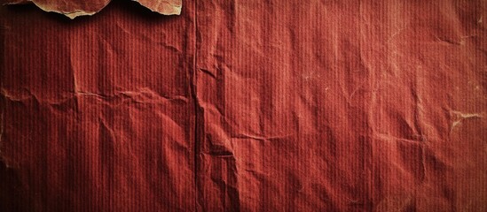Poster - Textured red cardboard background with visible folds and creases ideal for creative and artistic design projects.