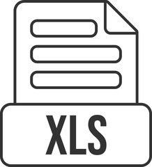 Fototapete - XLS File Format Icon Black Outline