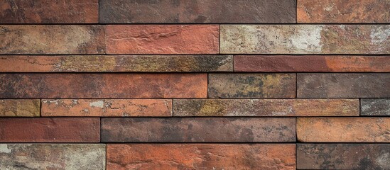 Wall Mural - Brown and red textured brick wall background for interior design or construction themes