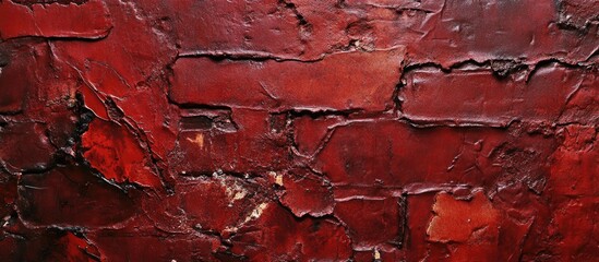 Poster - Red brick wall texture close up showing detailed surface for interior design and decoration background in warm tones