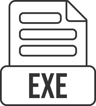 EXE File Format Icon Black Outline