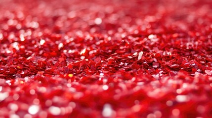 Poster - Red Sparkling Glitter Background with Blurred Depth for Decorative and Festive Themes