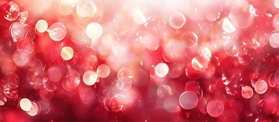 Poster - Red bokeh texture background featuring vibrant circular lights and natural hues for festive or romantic themes