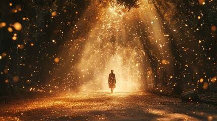 Wall Mural - person in the dark night