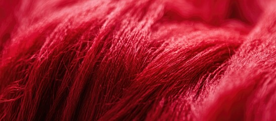 Poster - Vibrant red fiber texture ideal for design backgrounds and creative projects showcasing rich colors and textile details.