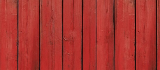Poster - Vibrant red wooden wall texture ideal for backgrounds and design elements in various creative projects