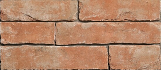 Poster - Red brick wall texture with weathered appearance ideal for backgrounds or architectural designs showcasing rustic charm and industrial style.