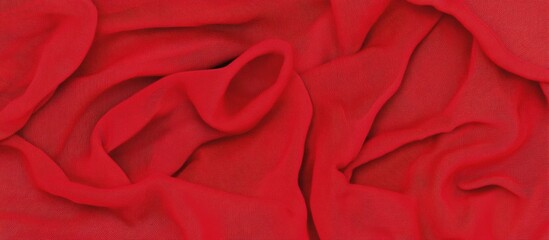 Poster - red draped fabric background with elegant folds for creative design and artistic presentations