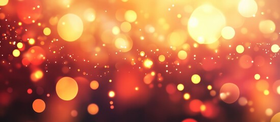 Poster - Vibrant red and gold bokeh background creating a festive atmosphere for Christmas and New Year celebrations.
