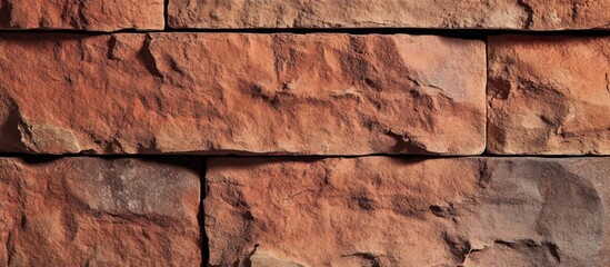 Poster - Textured red brick wall with a rugged surface ideal for backgrounds in design and architecture projects.