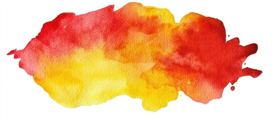Poster - Vibrant red and yellow watercolor paint texture ideal for artistic backgrounds and creative design projects.