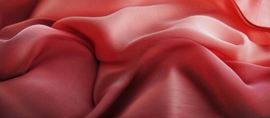 Poster - Wavy red silk fabric texture with smooth folds and rich gradients for elegant background design or textile applications