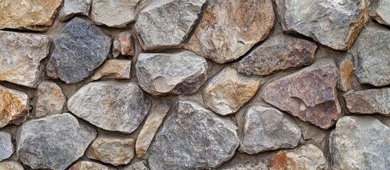 Aufkleber - Natural Stony Wall Texture with Varied Stone Shapes and Earthy Tones for Background or Artistic Use