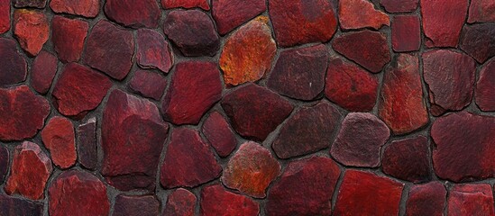 Poster - Red cobblestone pavement textured background for design and artwork projects