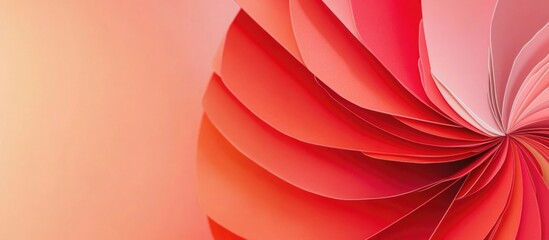 Fototapete - Red Color Wheel Artistic Design with Floral Inner Shape and Soft Gradient Background