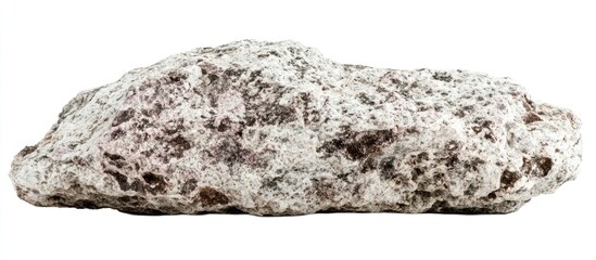 Poster - Natural rock isolated on a white background showcasing unique textures and color variations suitable for geology and design projects.