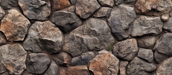 Aufkleber - Natural rugged stone wall texture for use in background designs and architectural visuals showcasing earthy elements and resilience