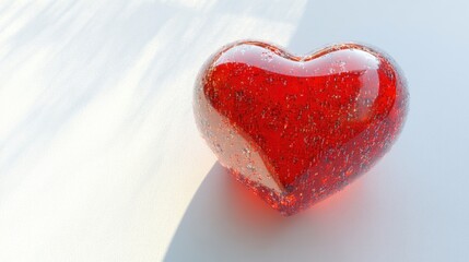 Poster - Transparent heart-shaped balloon with glitter on a light background symbolizing love and affection for creative projects and celebrations