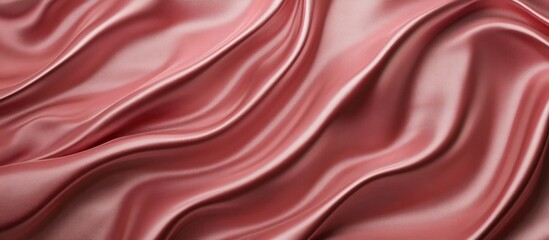 Poster - Elegant red silk fabric with wavy folds showcasing smooth texture and rich color ideal for luxury design and textile backgrounds.