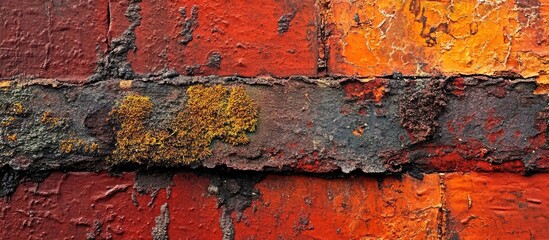 Poster - Textured Red Brick Wall with Rich Colors and Weathered Appearance