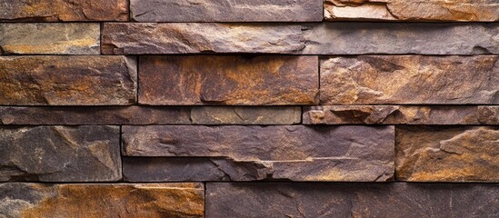 Poster - close up of textured stone brick wall showcasing rich earthy tones and medieval masonry craftsmanshi