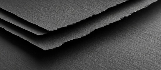 Poster - Black textured paper background with layers showcasing unique surface patterns for creative design and printing applications.