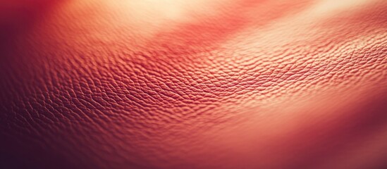 Poster - Red leather texture with a soft blur and grain under natural lighting, enhanced with a red filter for a warm aesthetic.