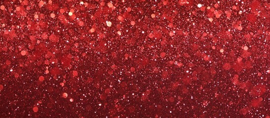 Poster - Vibrant red glitter texture background with shimmering particles for festive designs and creative artwork.