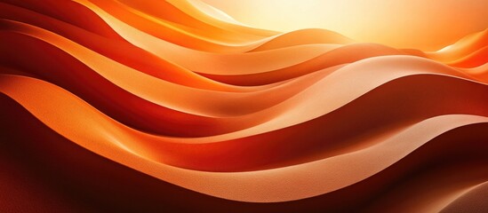Aufkleber - Soft flowing brown waves with a warm orange glow creating a smooth textured background for design elements and visual projects.