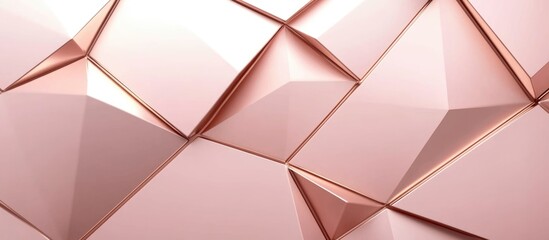 Aufkleber - Elegant rose gold geometric texture background with dimensional facets and ample empty space for text or branding elements.