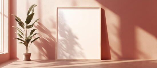 Aufkleber - Organic Minimalist Home Interior Mockup with Empty Canvas and Natural Light for Revitalizing Living Space