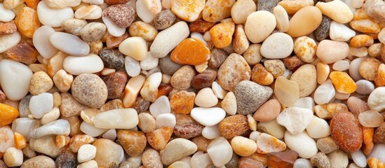 Aufkleber - Textured background of colorful small pebbles and gravel creating a natural stone pattern for decorative or design purposes.