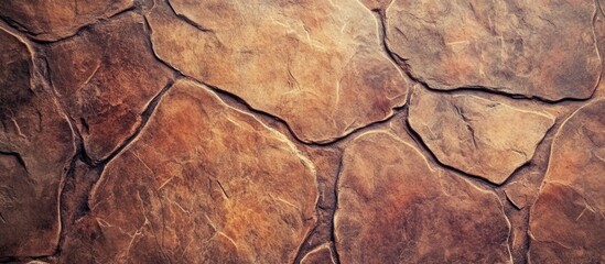 Aufkleber - Brown rock stone tile wall texture with rough patterns suitable for backgrounds or design projects
