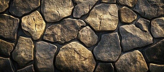 Aufkleber - Natural textured stone pattern showcasing various rock shapes and hues, ideal for backgrounds and design projects.