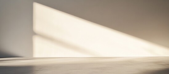 Aufkleber - Geometric light and shadow patterns created by roof beams on a minimalistic white wall in an indoor setting.