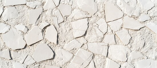 Aufkleber - Cracked white gravel texture for construction site seamless background ideal for design projects and architectural visuals.