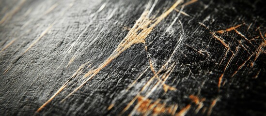 Aufkleber - Scratches on a dark surface showcasing texture and contrast for design and background use.